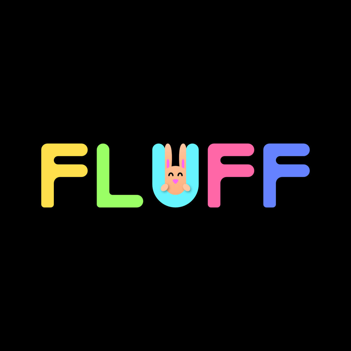 Logo for a fictional plush company called FLUFF